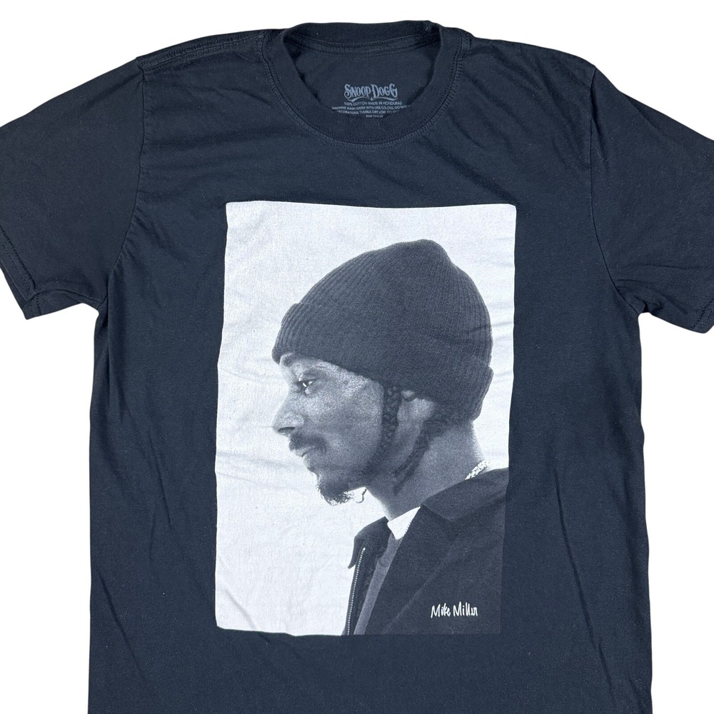 Snoop Dogg Graphic Tee Men's Medium Black Mike Miller Portrait Rap‎ Shirt - Picture 3 of 8